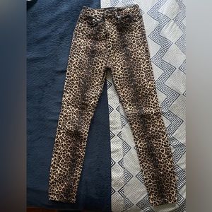 Animal print jeans